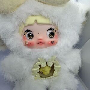 Nommi Aurora Adorable White Plush Doll with Butterfly Accents